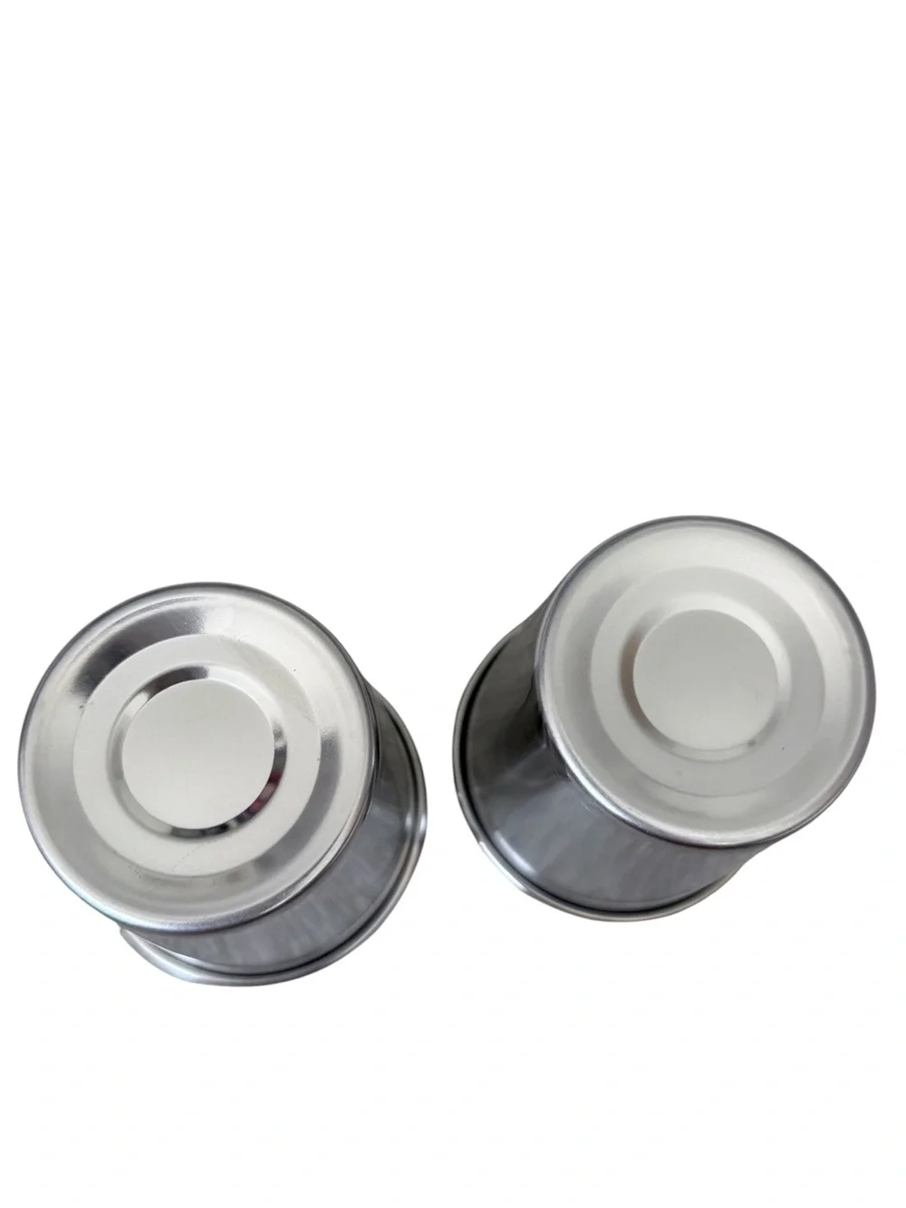 Stainless Steel Cup Set 8oz - Silver Shiny Tumblers (2) (E36)